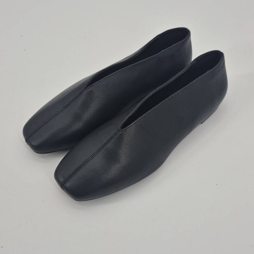 Black Suede Studio Leather Ballerinas Flats Women's Size 7